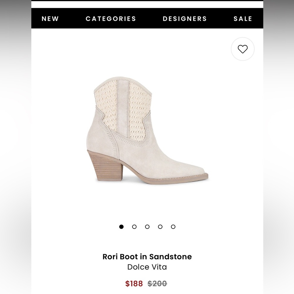 Dolce Vita Rori Western boot in Ivory